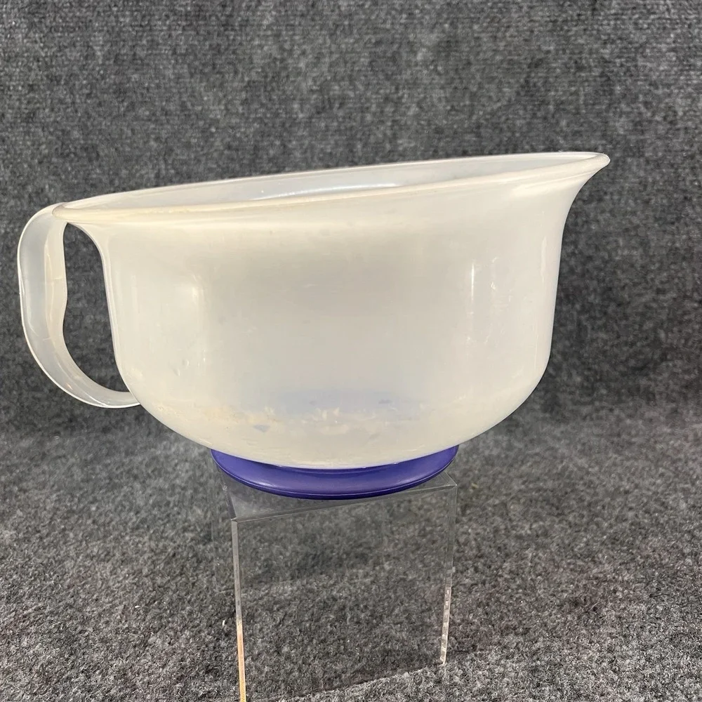 Tupperware Mix-N-Store Plus Measuring Pitcher Batter Bowl 12 Cup Sheer/Blue 3582